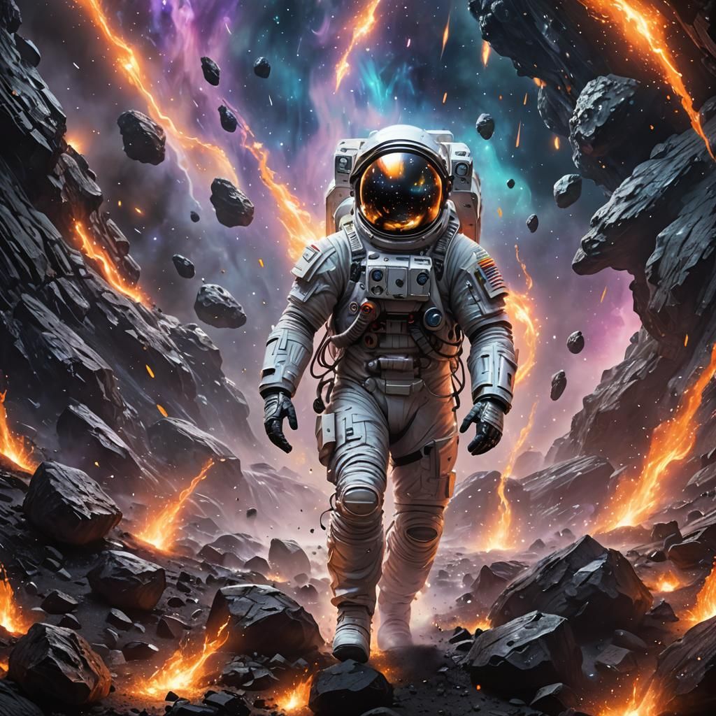Spaceman navigating an asteroid field

AGE