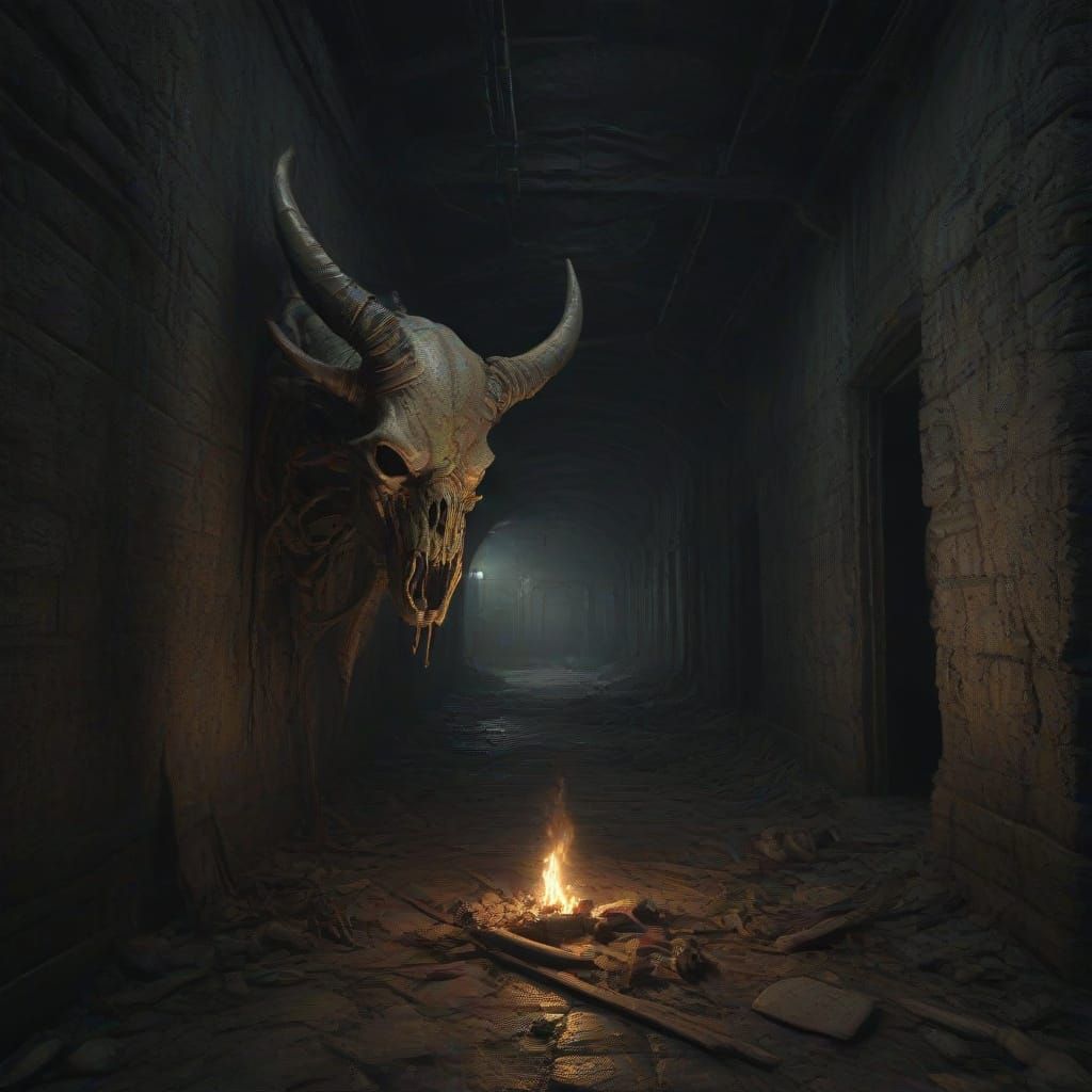 Lanky Bone Beast in Dark Fantasy Style