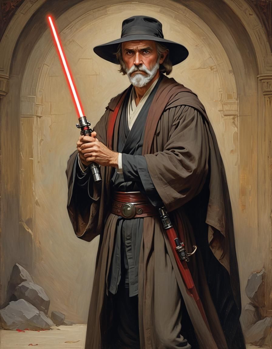 Jed Clampett as Jedi in Academic Art Style