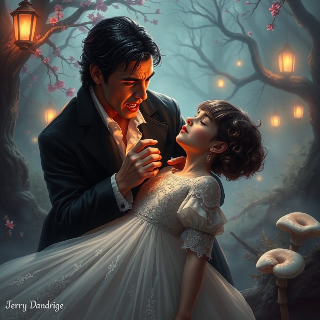 Vampire Bite in Ethereal Fantasy Landscape