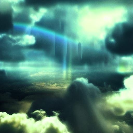 Heavenly Rainbow in Divine Light, Digital Painting