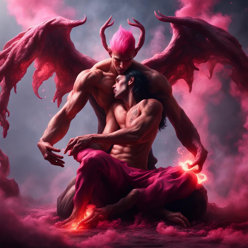 Passionate Kiss of Incubus and Sun Elf