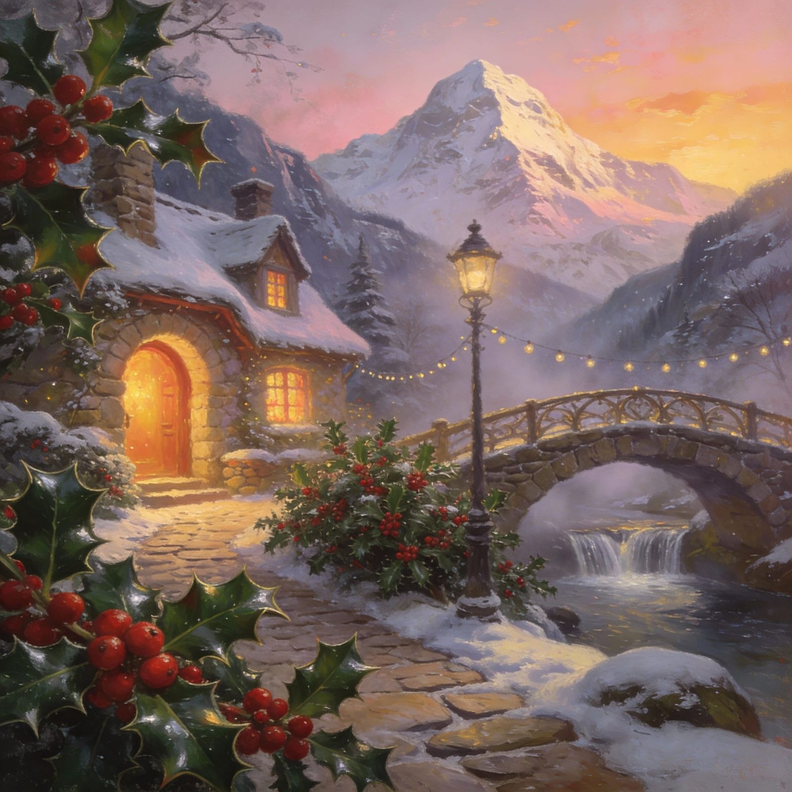 Cozy Snow Valley Cottage at Twilight