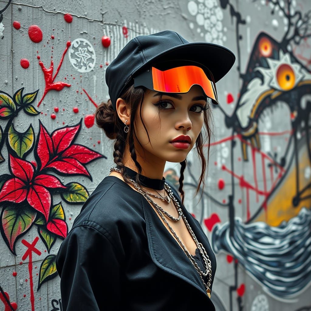 Surrealist Hip Hop Goddess Blends Street Fashion with Graffi...