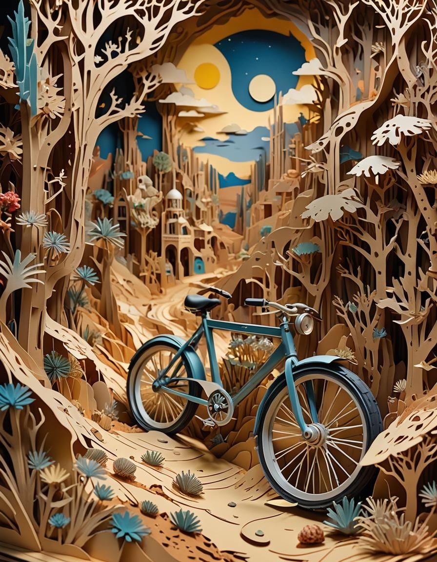 Abstract Paper Cutout Pop-Up Book in Kandinsky Style