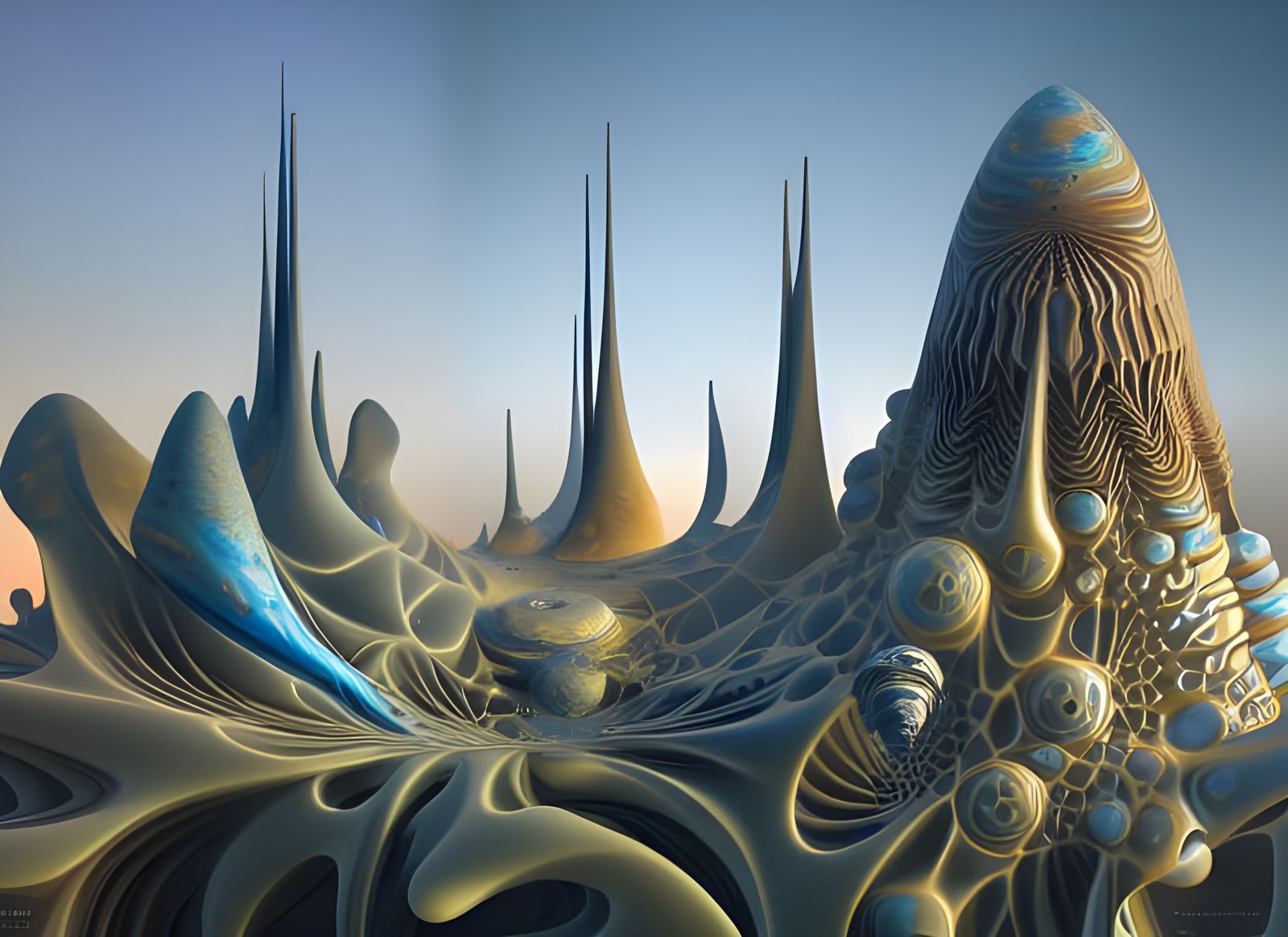 Abstract Fractal Geometric Painting with Magic Particles