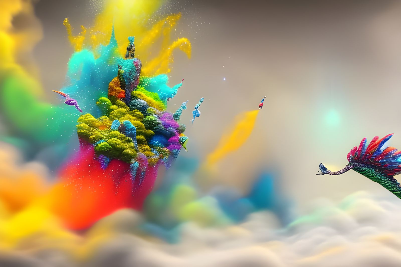 Abstract Rock Singers with Magic Particles