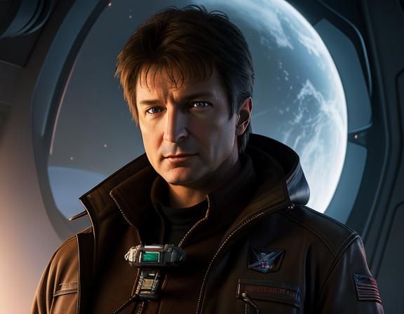 Malcolm Reynolds in Sci-Fi Biopunk Style