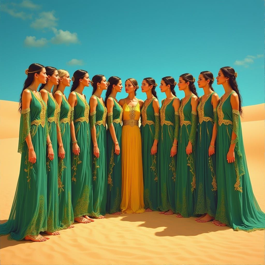 Women in Desert Landscape, Inspired by Klimt, O'Keeffe, and ...