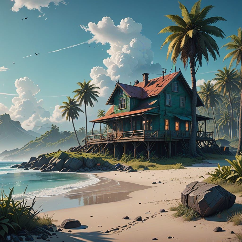 Tropical Oasis Under Azure Skies