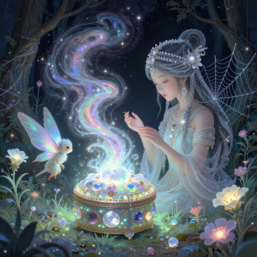 Enchanted Forest Music Box with Hmong Fey Creature