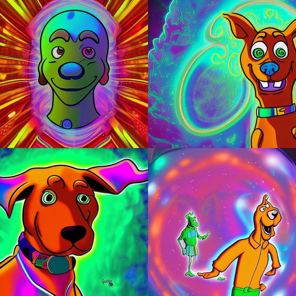 Astral Cosmic Scooby Doo Holographic Illustration