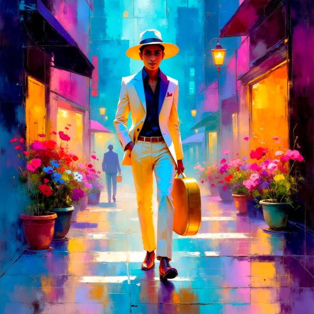 Confident Johnny Enters City Stage in Vibrant Style