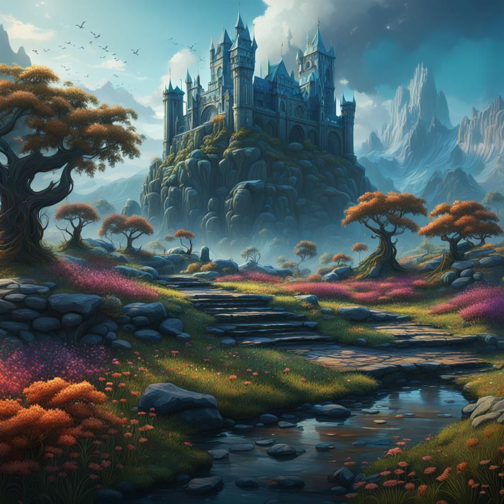 Fantastical Music on a Knoll: Detailed Matte Painting