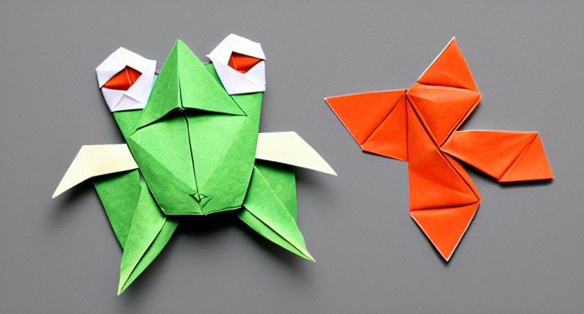 Intricate Origami Frog Art