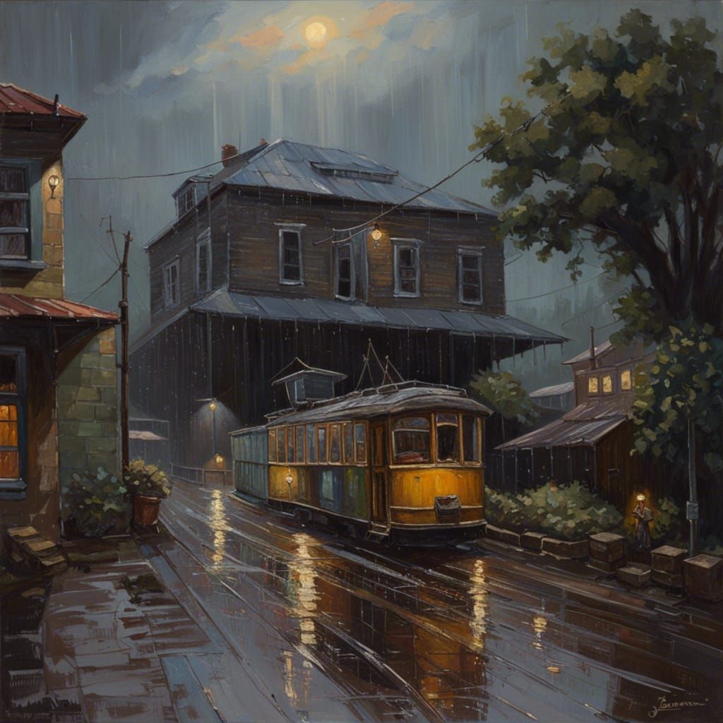James Gurney Style Oil Painting: Rain's Shelter