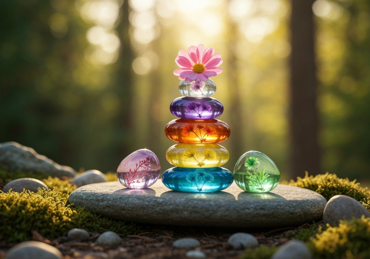 Translucent Stone Tower in a Sunny Forest