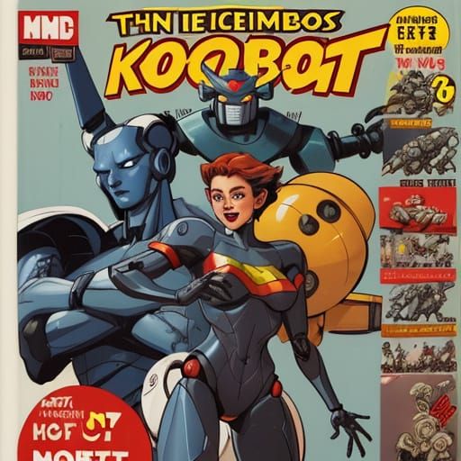 Robots in a Classic Comic Strip Style