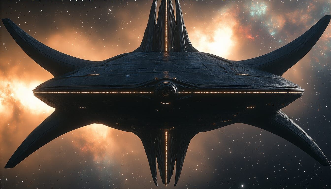 Epic Triskelion Spaceship in Deep Space