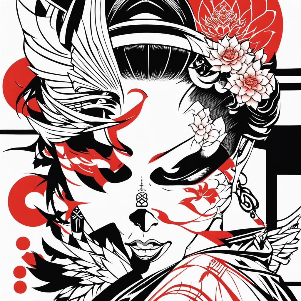 Japanese Streetwear Fusion: Avant-Garde Digital Tattoo Art