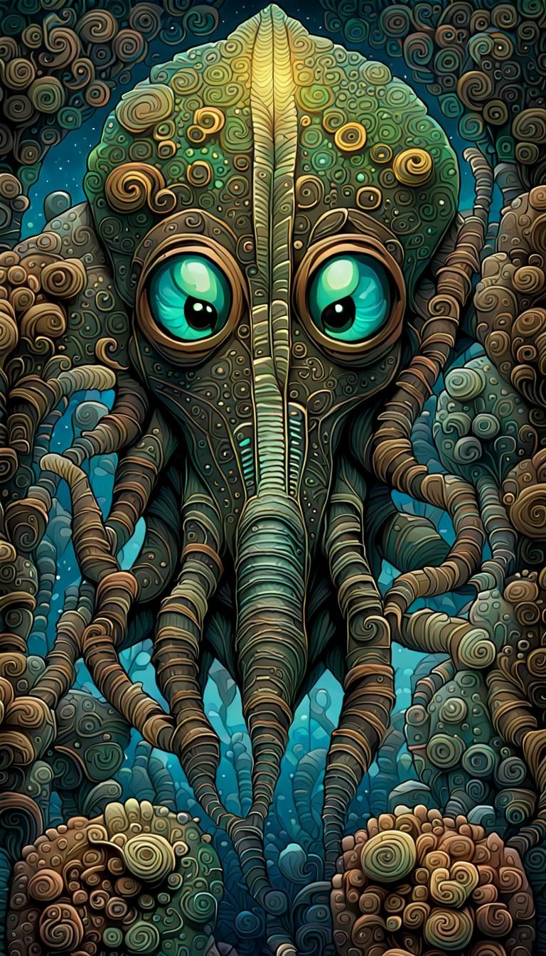 Iridescent Cosmic Art Deco Masterpiece