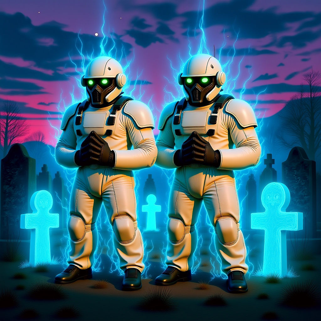 Robots in Hazmat Suits in a Graveyard