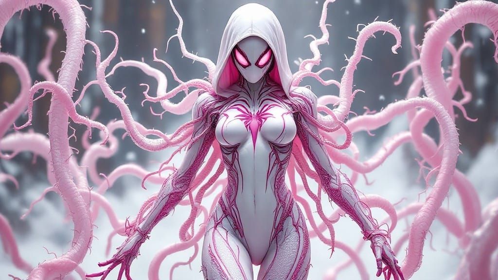 Female Spiderman Anti-Venom in Vibrant Symbiont Suit