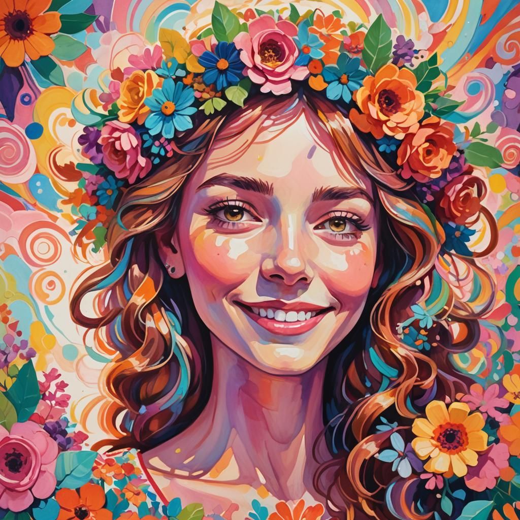 Vibrant Candyland Portrait in Fauvist Style