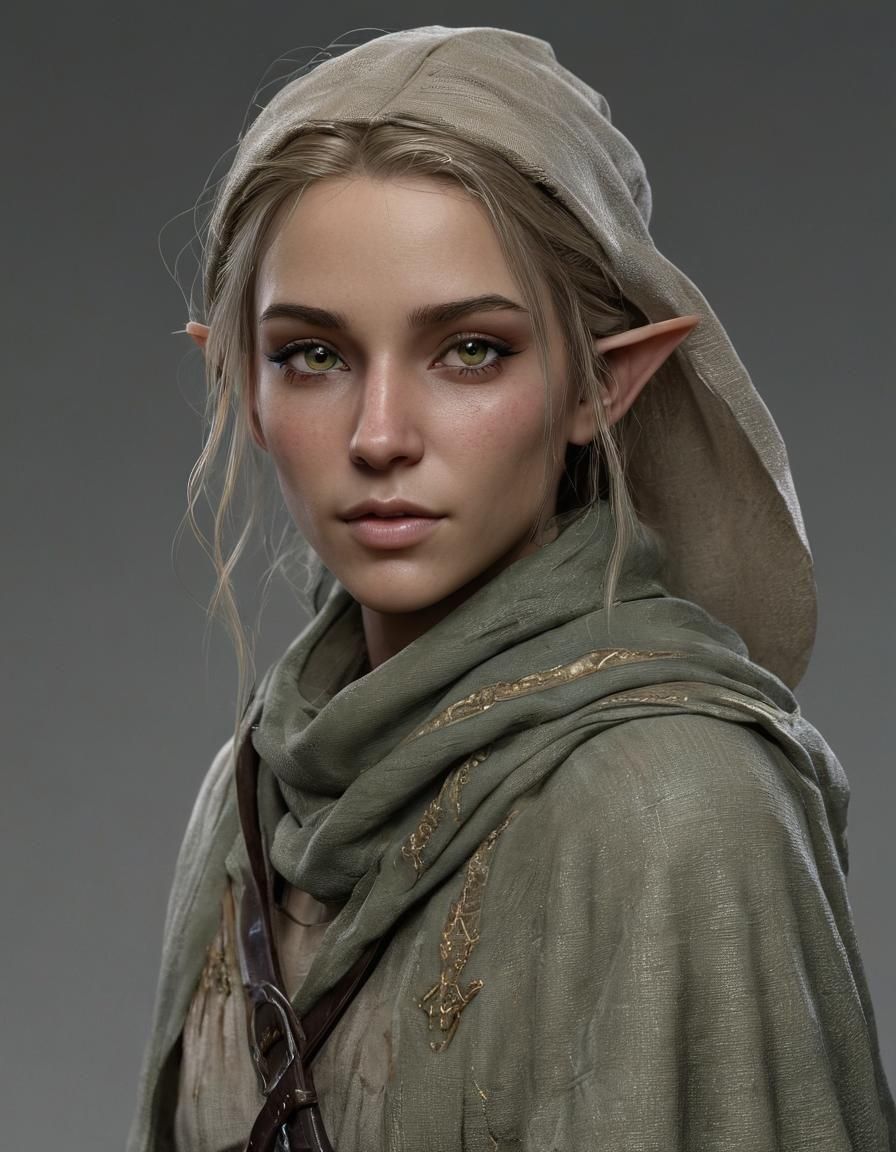 Young Elven Rogue Street Child in Fantasy Style