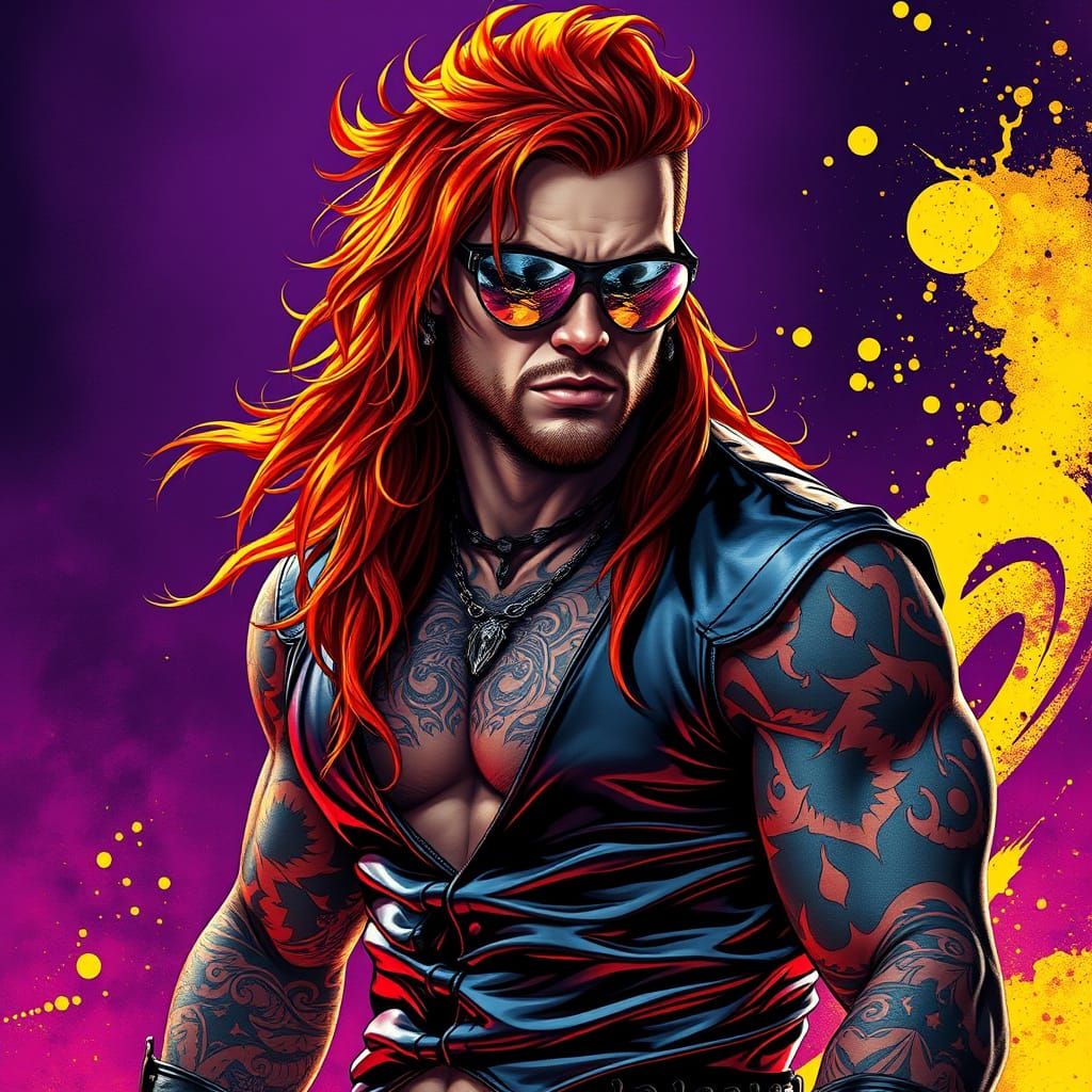 Mystical Wrestler in Dark Fantasy Art Style