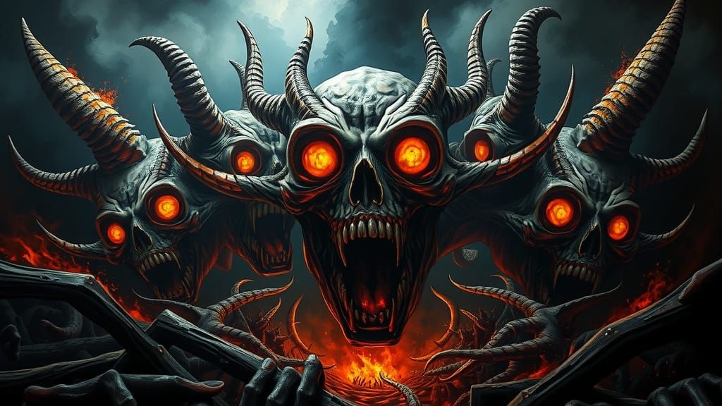 Nightmarish Hellscape Mural Painting