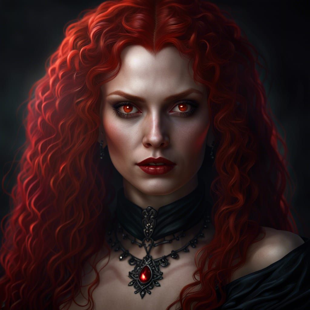 Medieval Vampire Countess Portrait in Digital Art