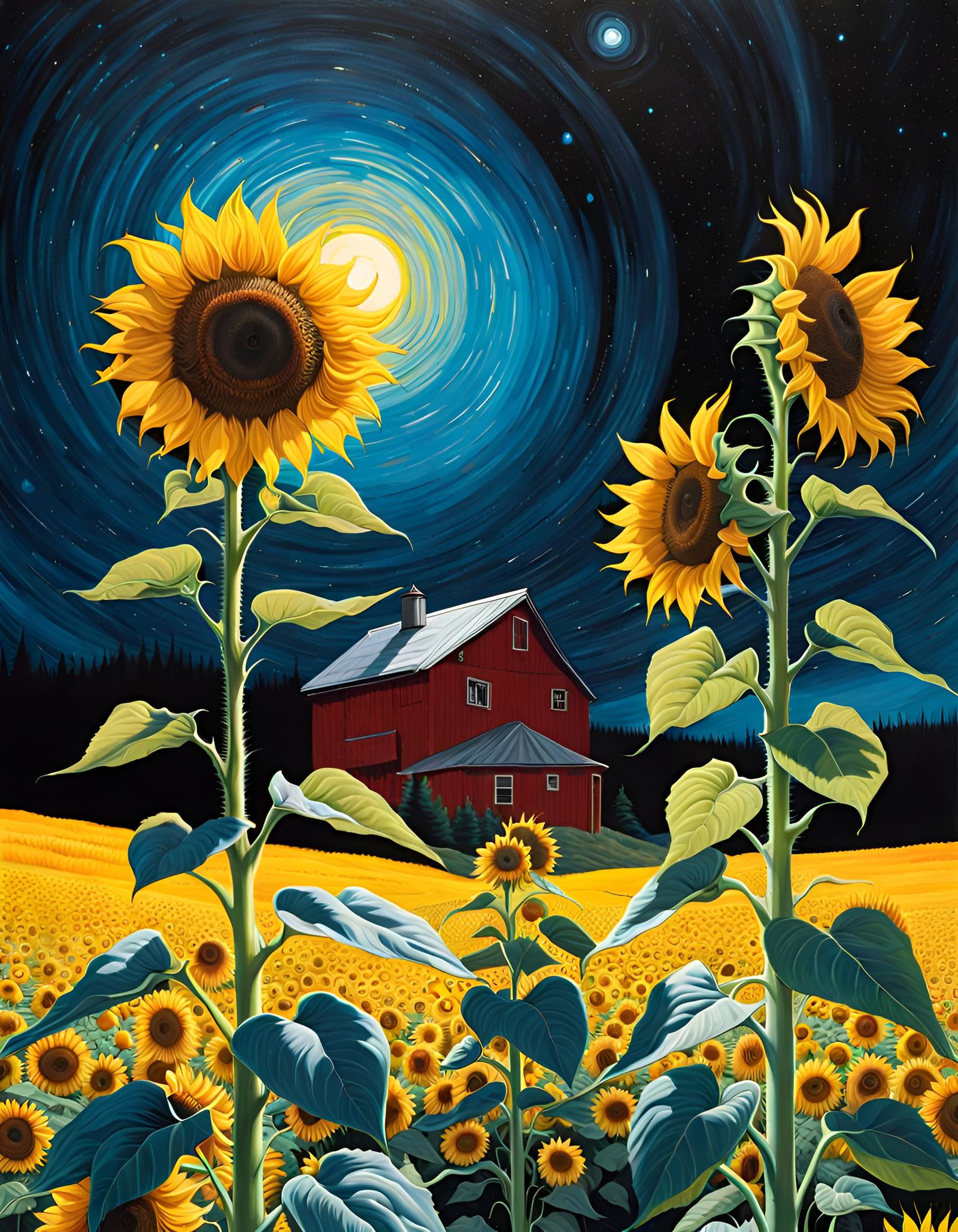 Sunflower in Space: A Sci-Fi Impressionist Masterpiece
