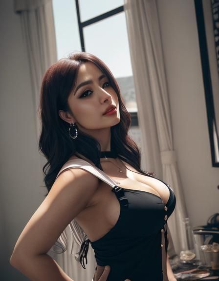 Hyperrealistic Portrait of a Woman in White Shirt