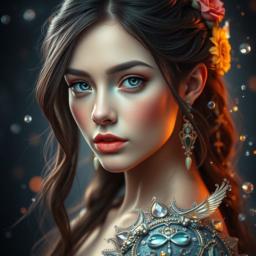 Hyperreal Fantasy Portrait in Cinematic 3D Style