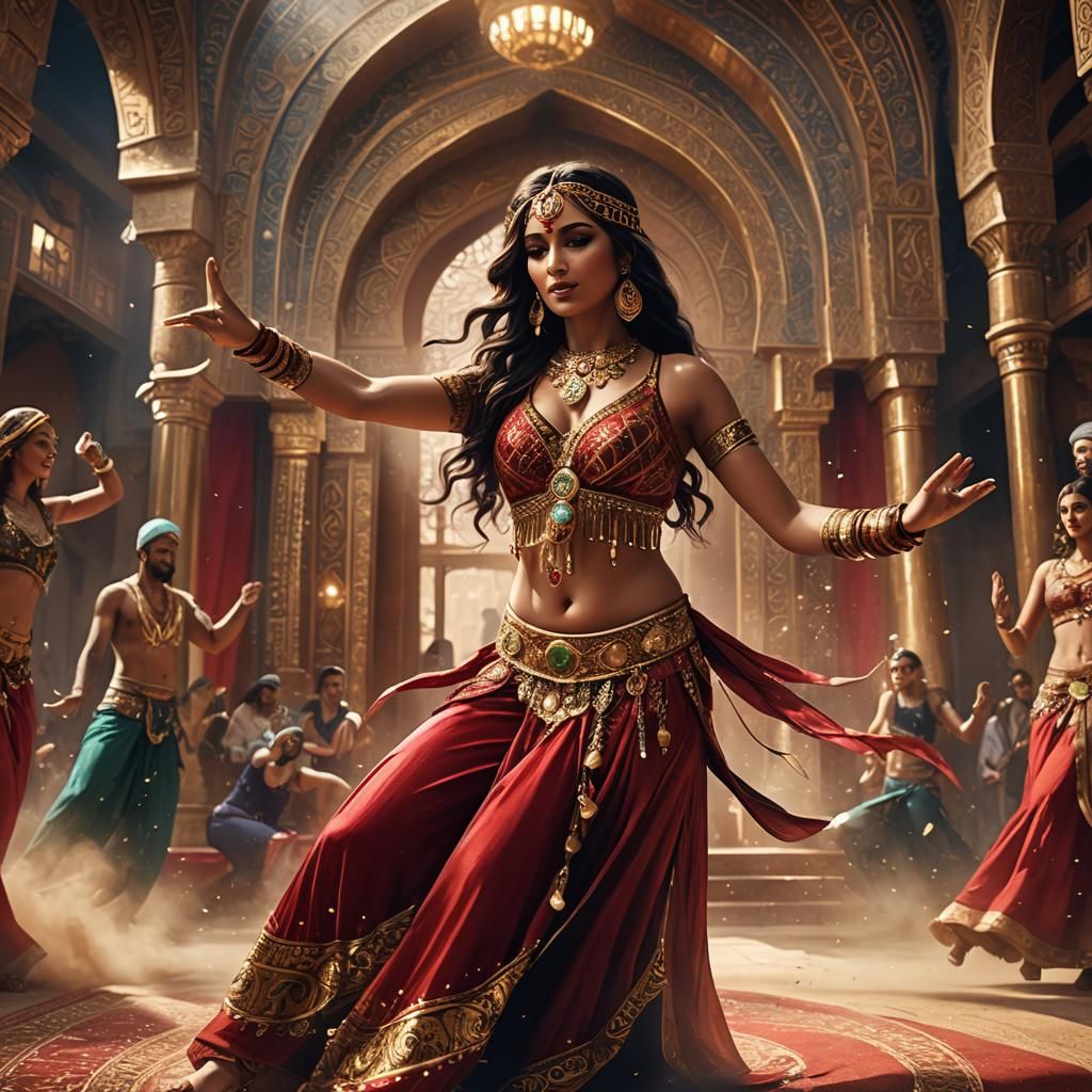 Arabian Belly Dancer in Detailed Matte Painting