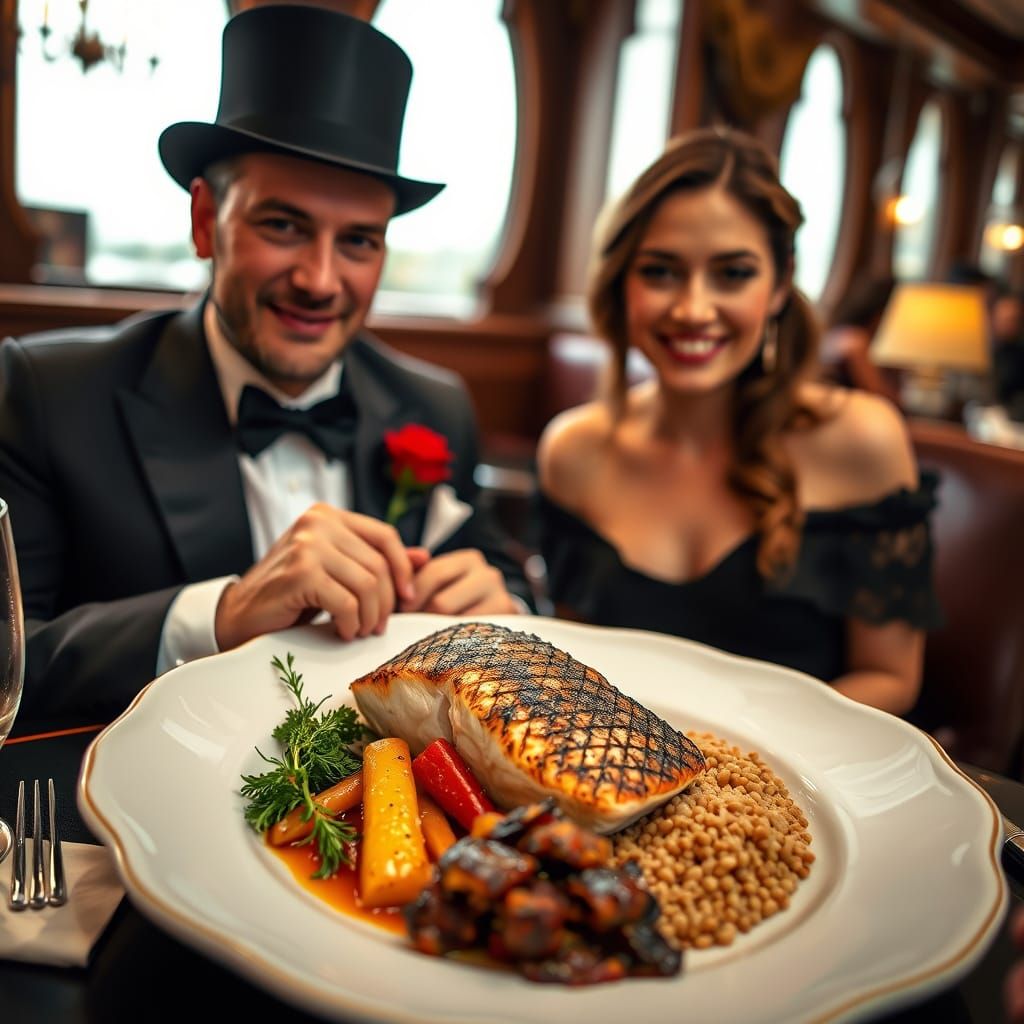 Elegant Dining Scene in a Luxurious Restaurant