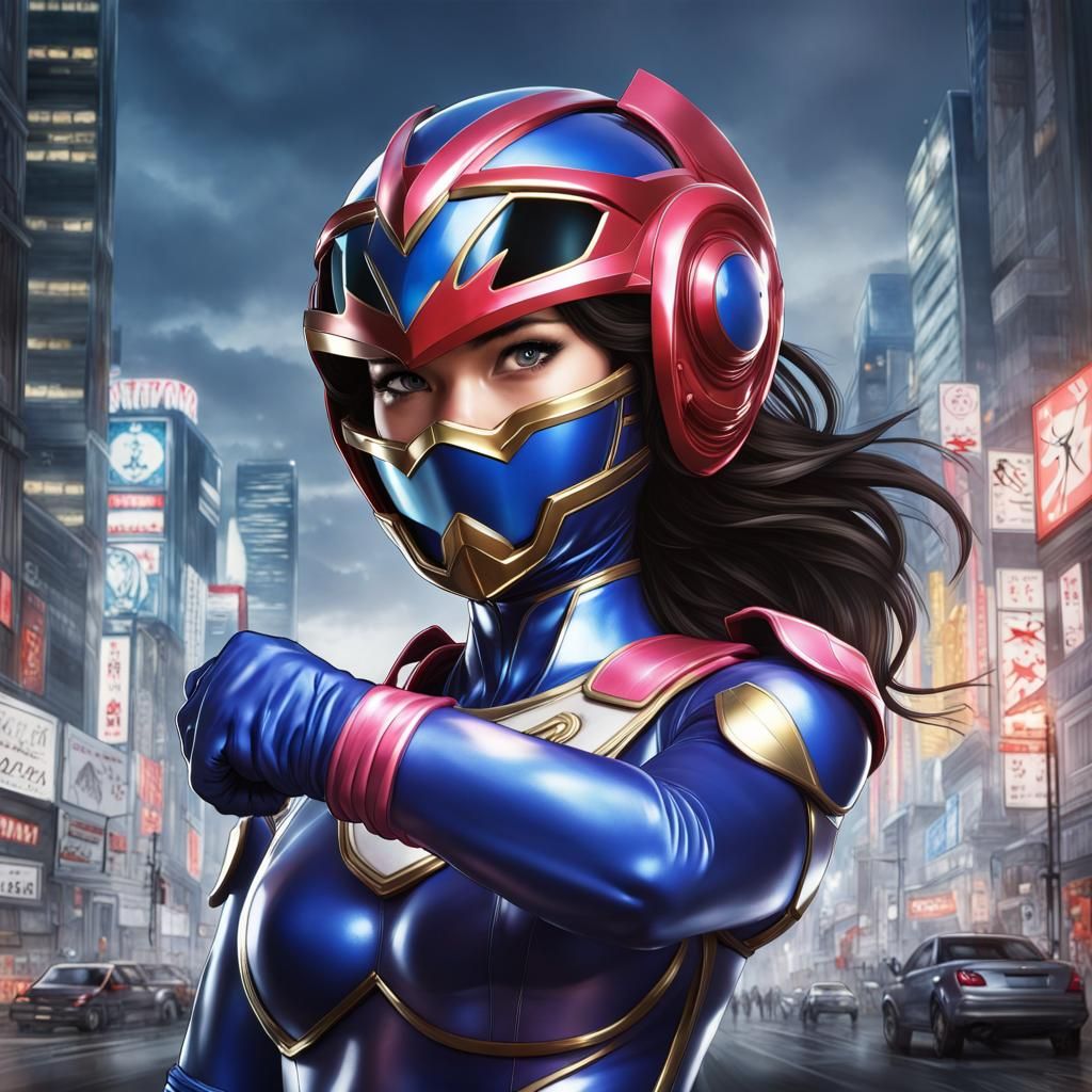 Feminine Guardian in Super-Sentai Comic Book Art