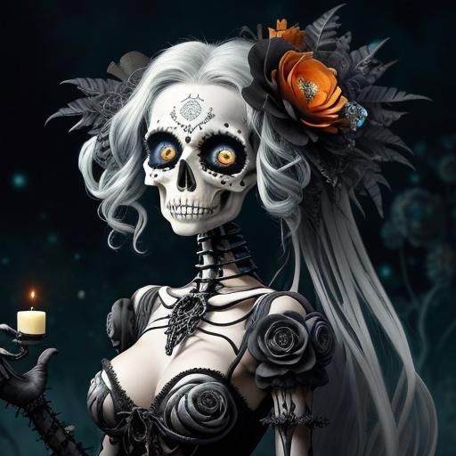 Bioluminescent Biomechanical Beauty in Gothic Setting