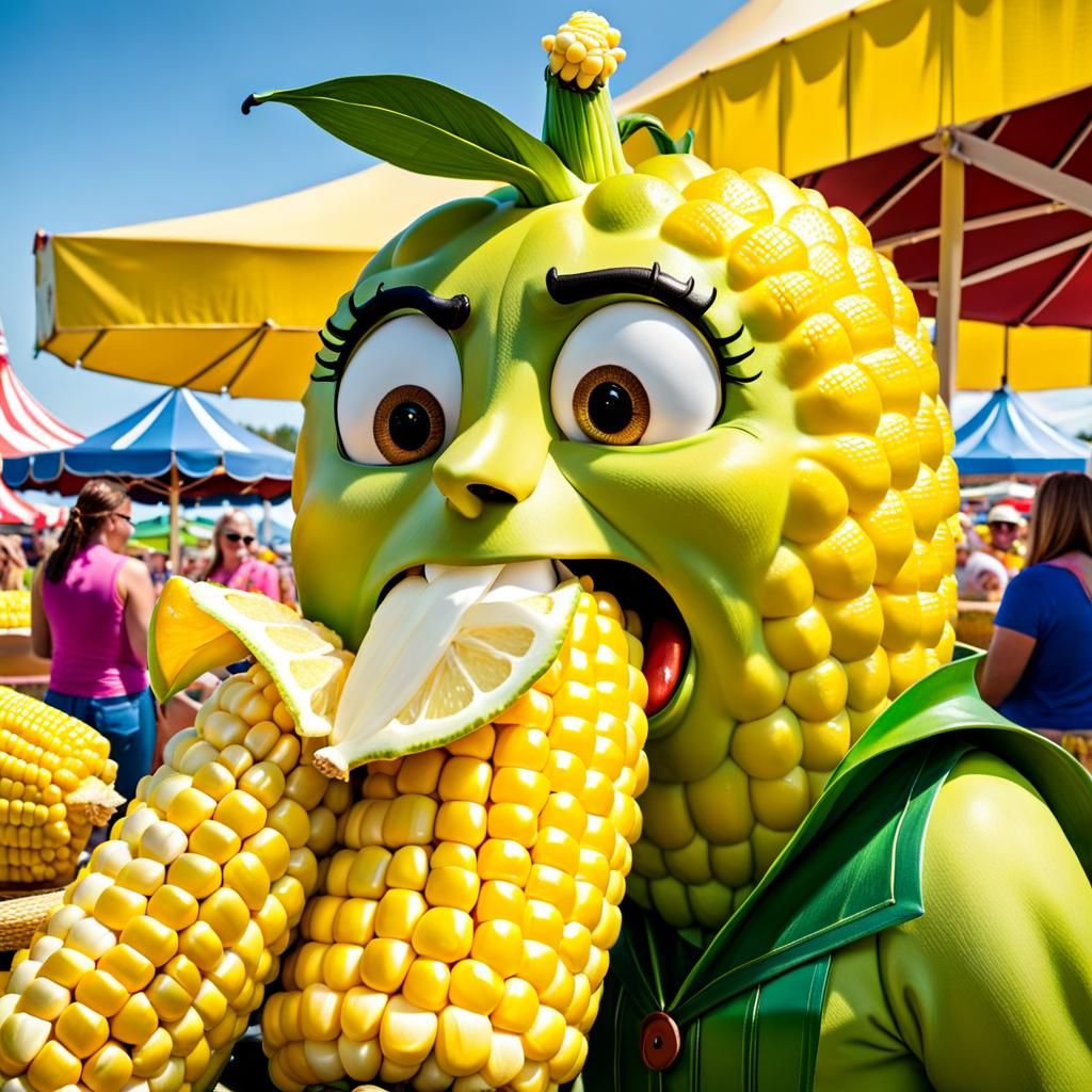 Lemon Eats Corn at County Fair