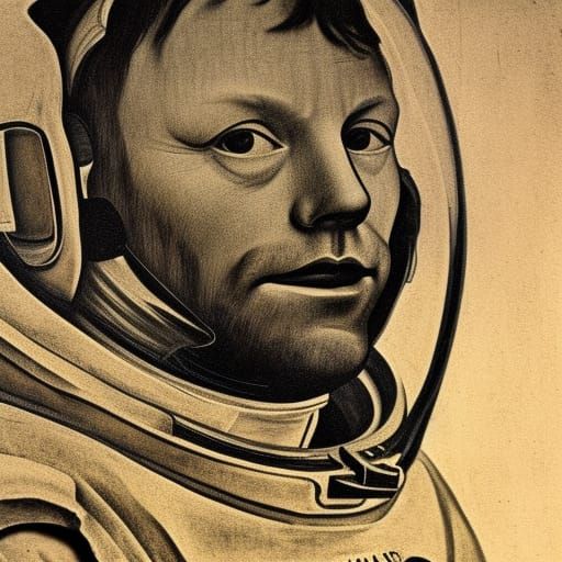 Neil Armstrong as Renaissance Portrait