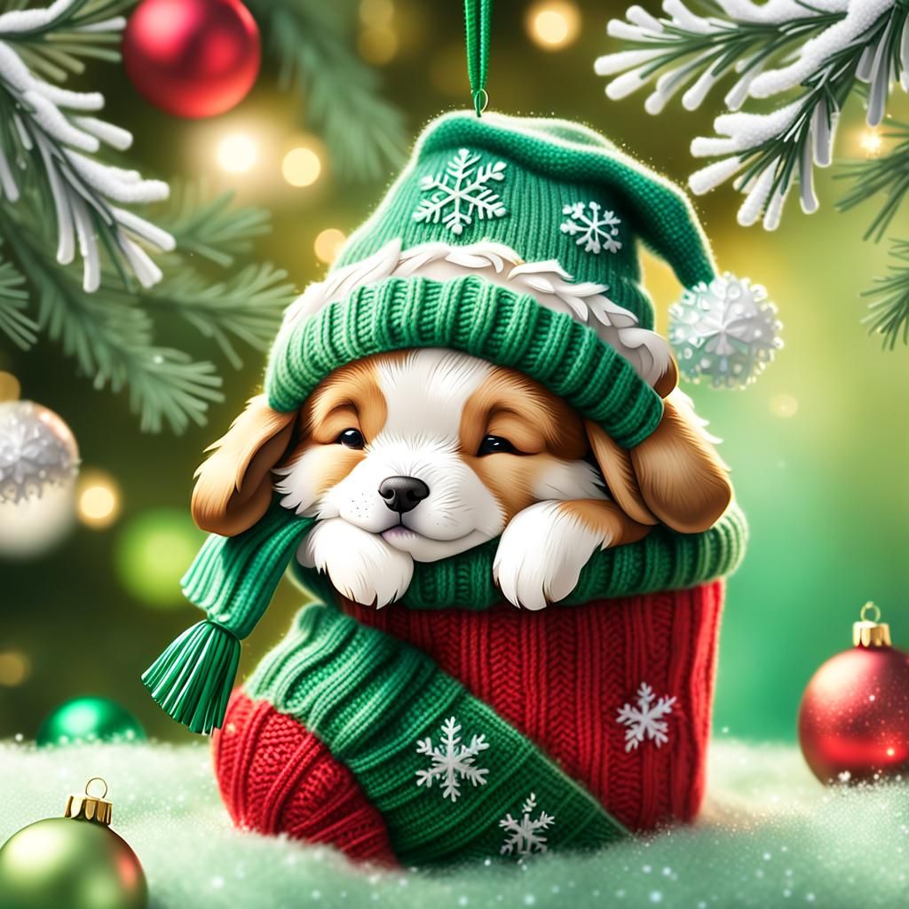 Enclosed inside A Christmas Ornament snowglobe-style of cute...