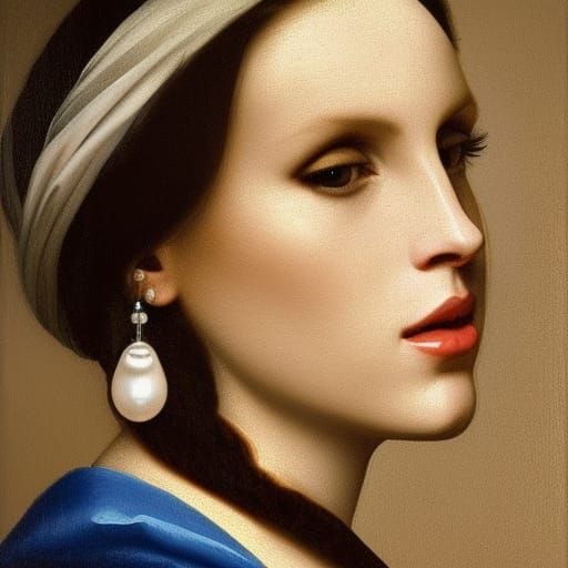 Woman with Pearl Earring in Classical Style