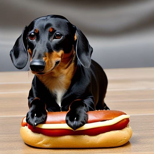 Dachshund in a Hotdog Bun: A Whimsical Image