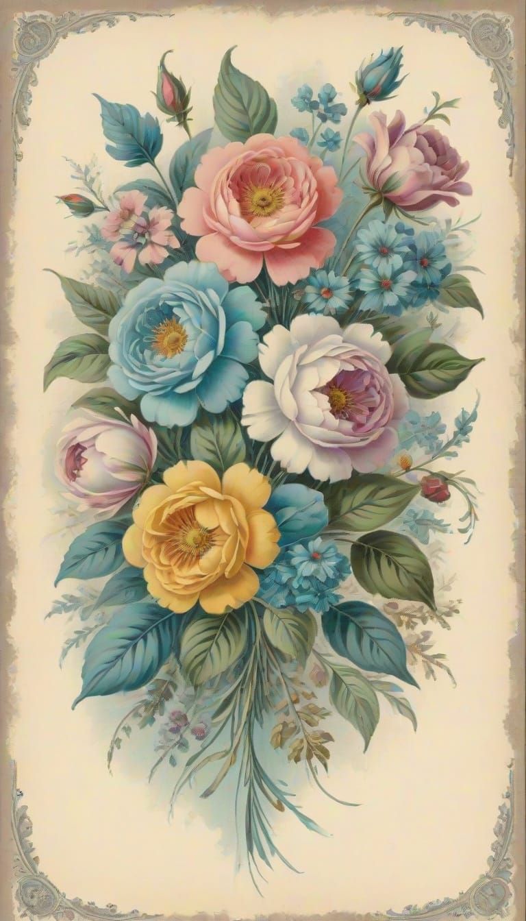 Vintage Victorian postcard vintage pastels