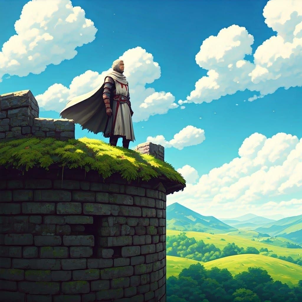 A Templar's Watchtower in Vibrant Color