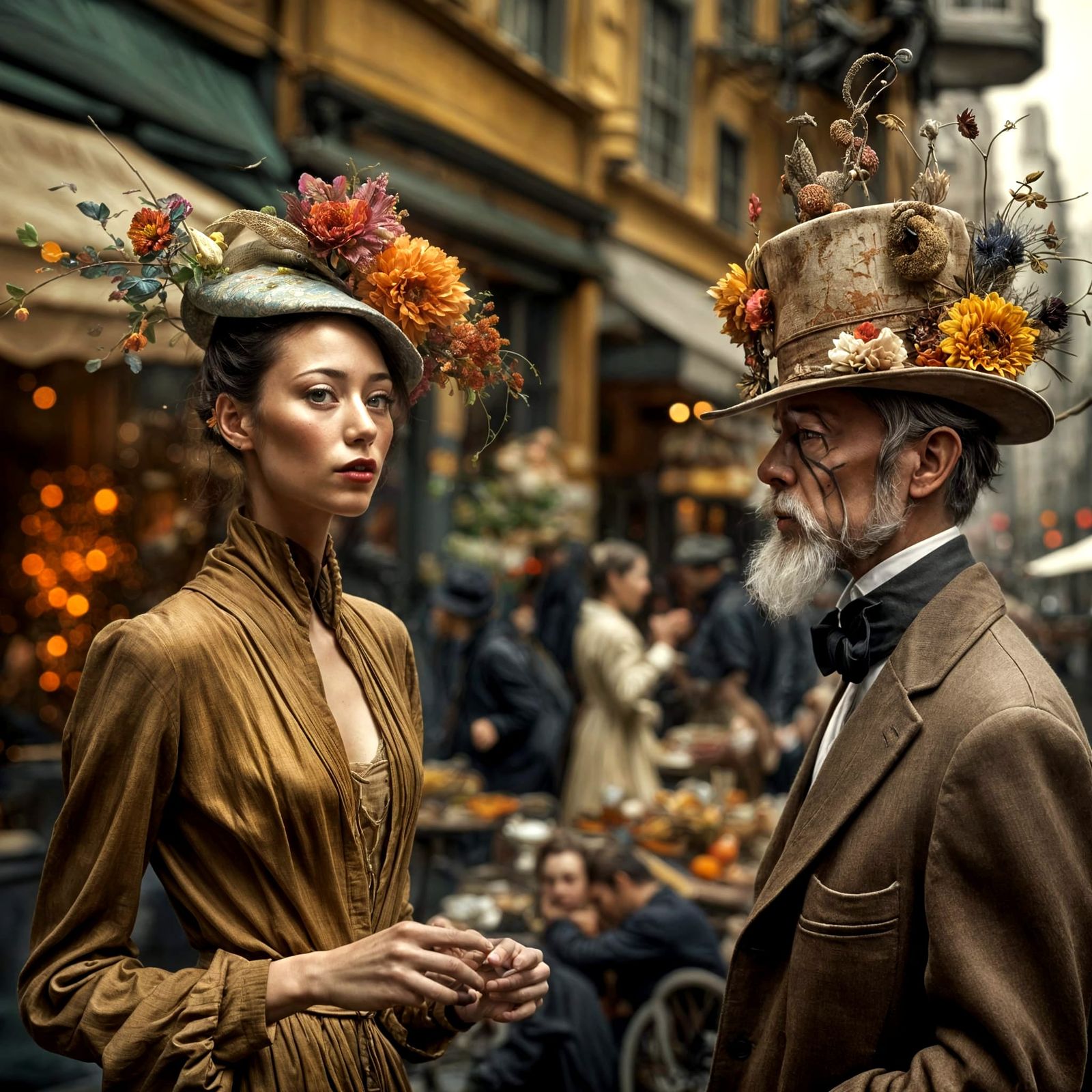 Polychromatic City Life: An Abstract Matte Painting