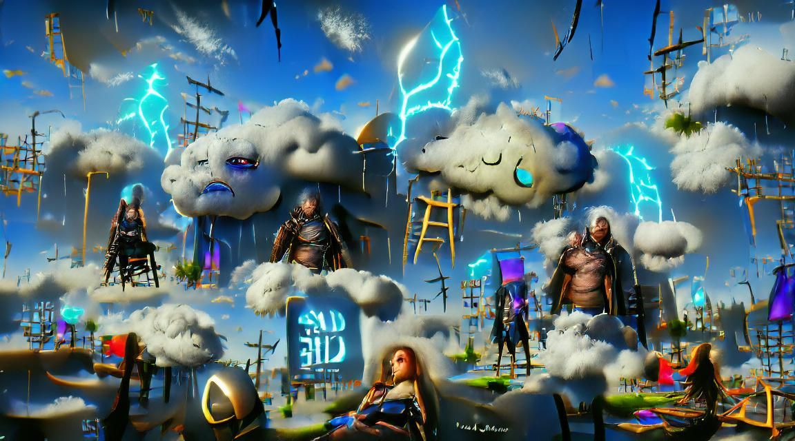 Dark Fantasy Life Under Electric Sky