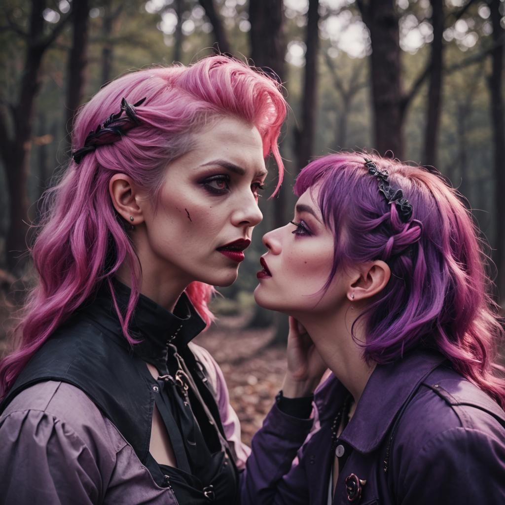 Cinematic Vampire Embrace: A Dramatic Film Still