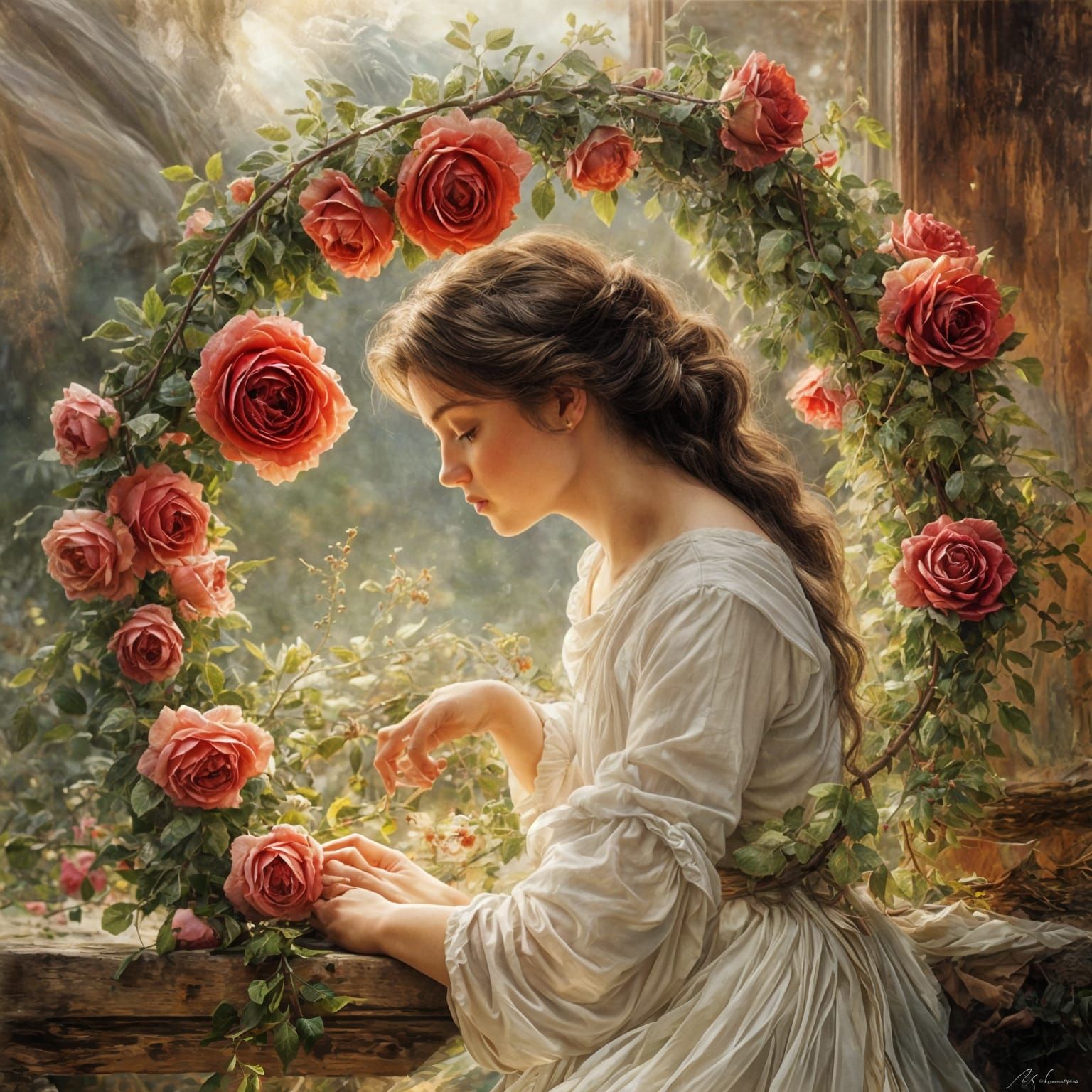 Divine Floral Wreath in Soft Focus
